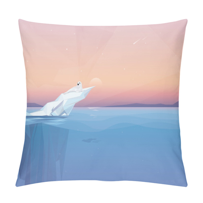 Personality  Harp Seal On A Melting Iceberg Pillow Covers