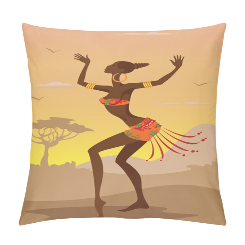 Personality  Vector Illustration Of African Woman Pillow Covers