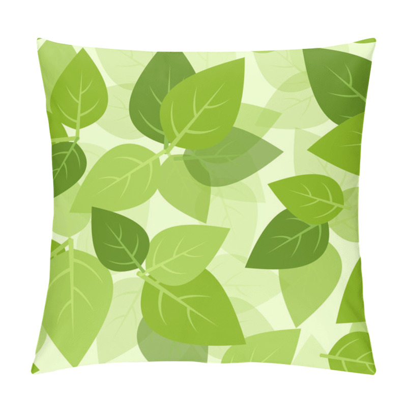 Personality  Seamless Background With Green Leaves. Vector EPS-10. Pillow Covers