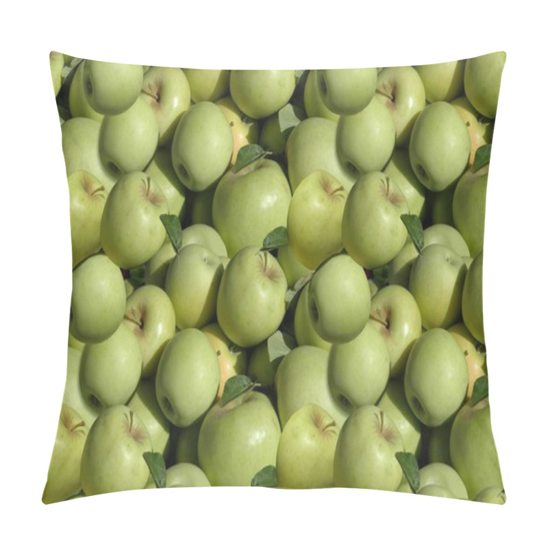 Personality  Seamless Background Of White MacIntosh Apples (grown Only In New Mexico, And Frequently Mistaken For Granny Smith) Pillow Covers