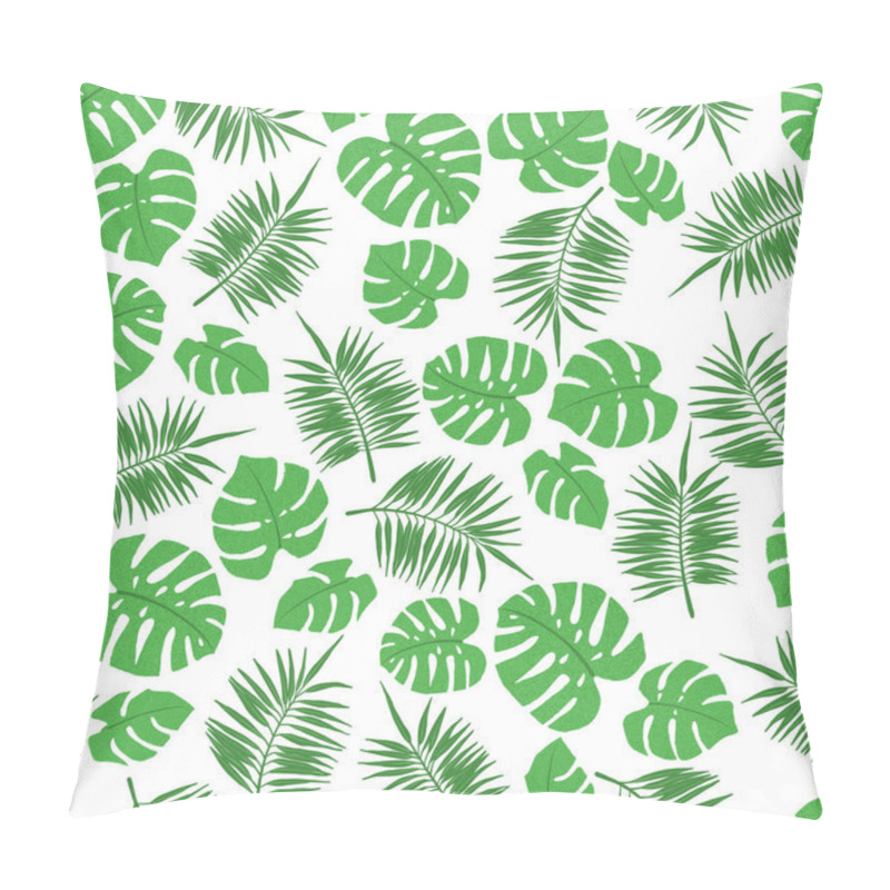 Personality  Tropical Seamless Pattern With Palm And Monstera Leaves. Pillow Covers