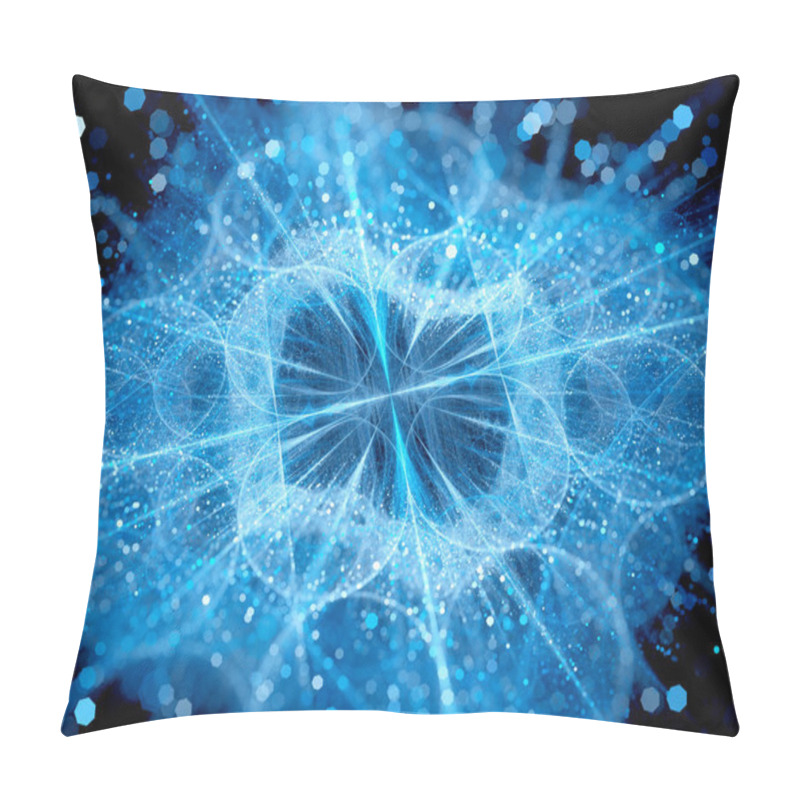 Personality  Blue Glowing Microlenses With Particles Pillow Covers