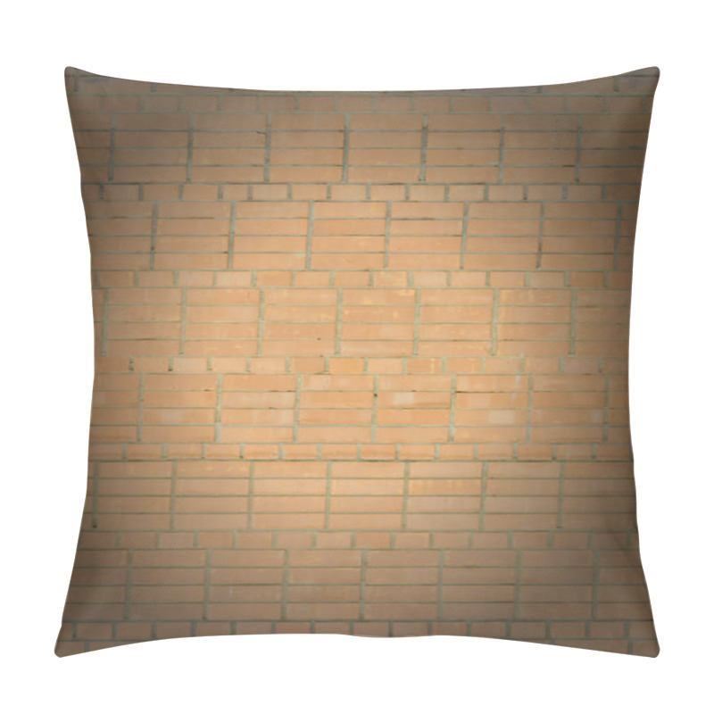 Personality  Blank Background. Wall Of Orange Brick With Vignette. Layout. The Texture Of The Stone, Even Rows. Pillow Covers