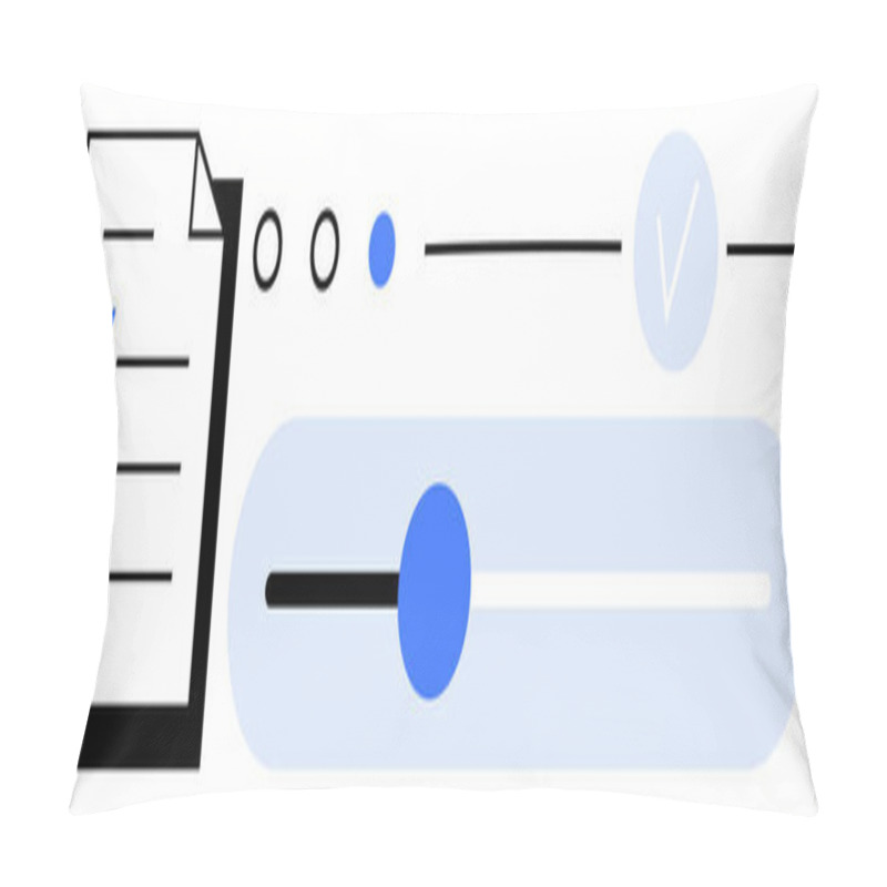 Personality  Checklist With Checkmarks, Progress Bar With Slider, And Circular Progress Icons. Ideal For Project Management, Task Tracking, Productivity Tools, Workflow Visualization, Progress Reporting Pillow Covers