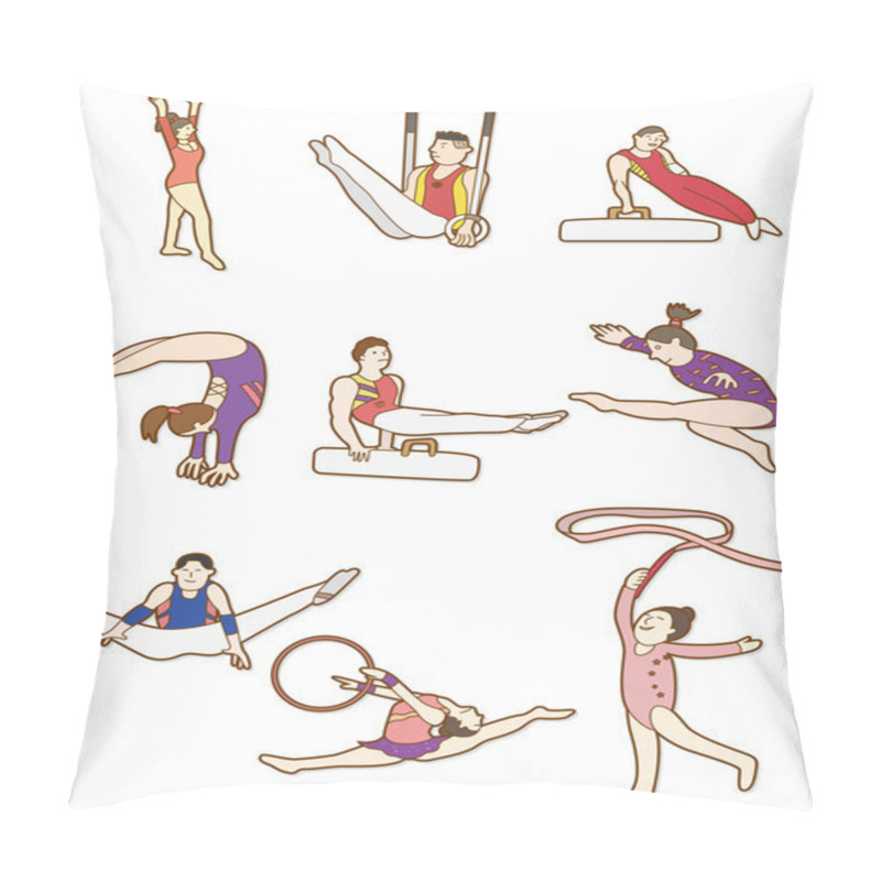 Personality  Cartoon Gymnast Icon Pillow Covers