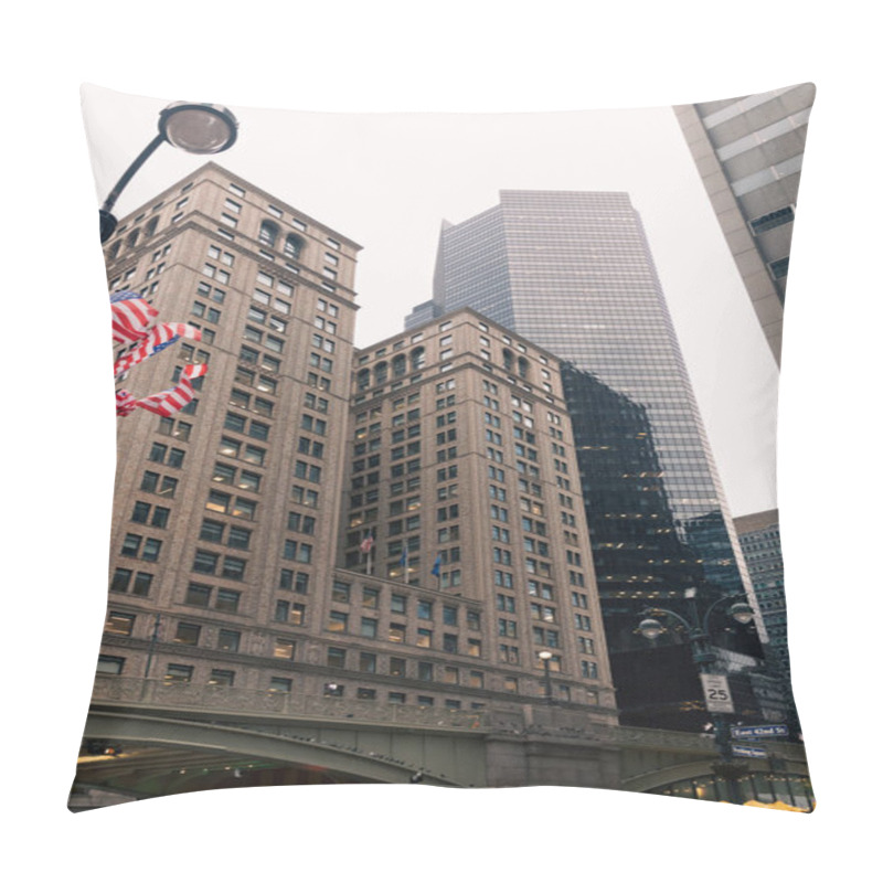 Personality  Stone Building Near Arch Bridge On Urban Street In New York City Pillow Covers