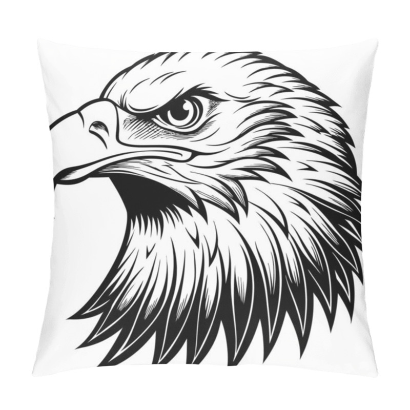 Personality  Detailed Feathered Eagle Vector Design Pillow Covers