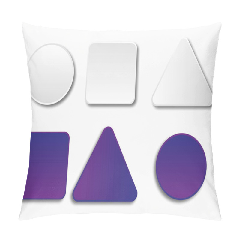 Personality  Triangle, Square, Circle With Shadow On White Background Pillow Covers