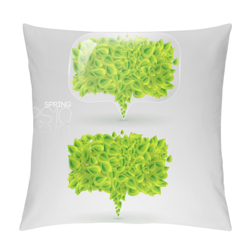 Personality  Speech Bubble Of Green Leaves. Vector Illustration. Pillow Covers