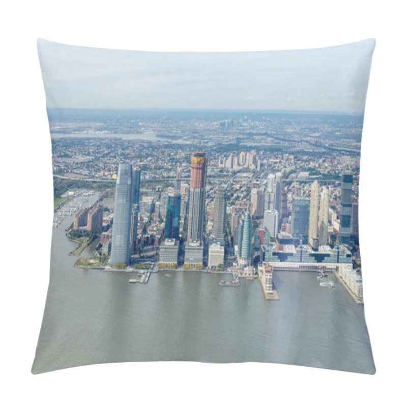 Personality  Aerial View Of New York Buildings And Atlantic Ocean, Usa Pillow Covers