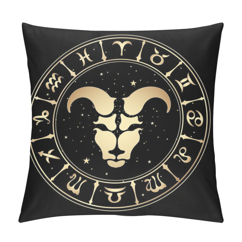 Personality  Zodiac Signs, Vector Illustration. Pillow Covers