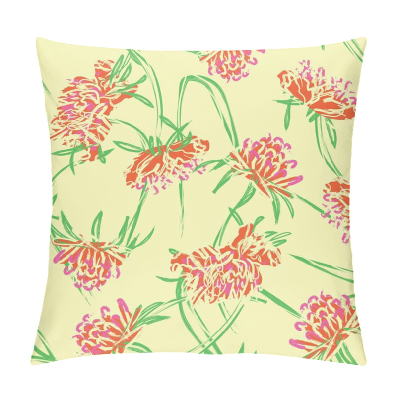 Personality  Pastels Botanical Floral Seamless Pattern Design For Fashion Textiles, Graphics, Backgrounds And Crafts Pillow Covers