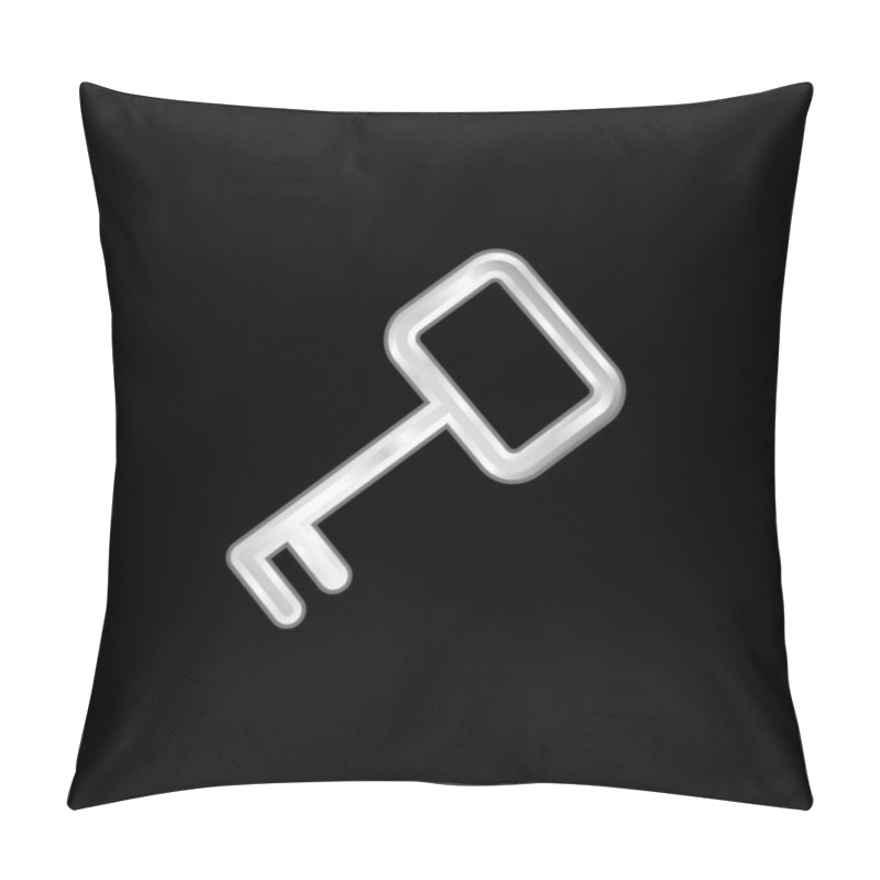 Personality  Access Key Silver Plated Metallic Icon Pillow Covers