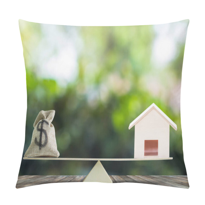 Personality  Home Loan, Home To Money, Change Real Estate Into Cash Concept. Pillow Covers