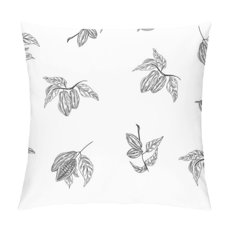 Personality  Cocoa Tree Branches On The Seamless Pattern, Floral Background Pillow Covers