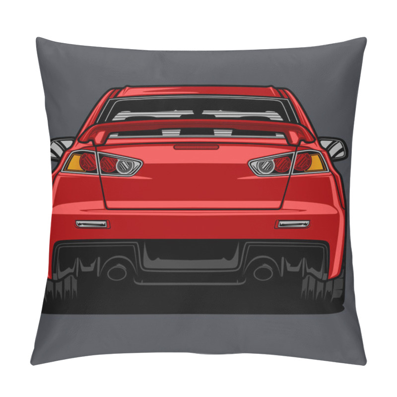 Personality  Back View Car Vector Illustration  Pillow Covers