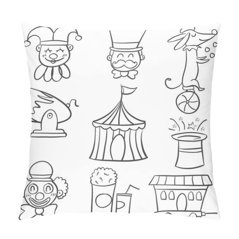 Personality  Doodle Element Object Circus Carnival Pillow Covers