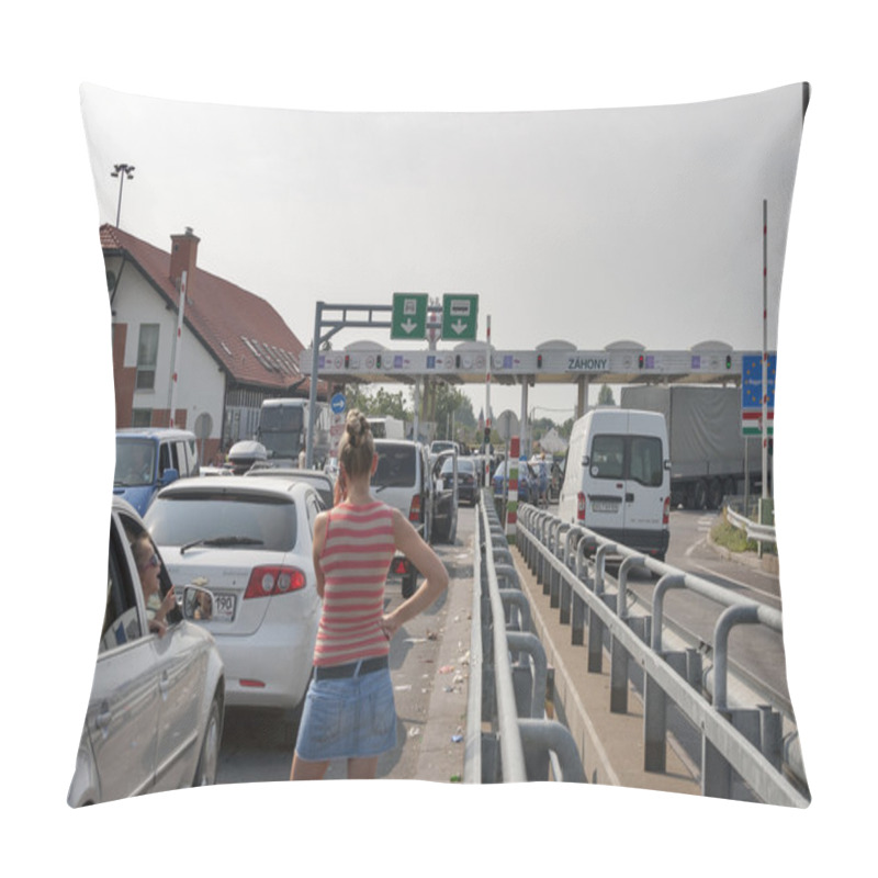 Personality  Traffic Jams On The Ukrainian-Hungarian Border Customs Checkpoin Pillow Covers