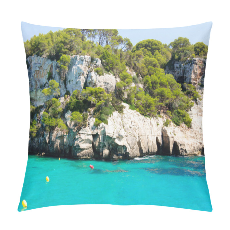 Personality  Cala Macarella Bay, Island Of Menorca, Balearic Islands, Spain Pillow Covers