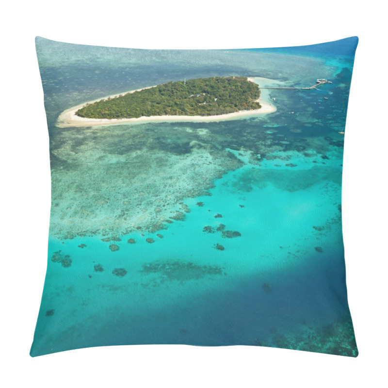 Personality  The Great Reef And Island From The High In Australia Natural Park, Concept Of Paradise Pillow Covers