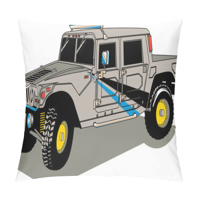 Personality  Big Gray Police Patrol Hummer H2 Vehicle Pillow Covers