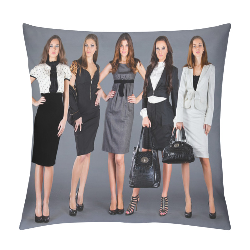 Personality  Five Girls In Different Clothes, Spring Summer Collection Clothe Pillow Covers