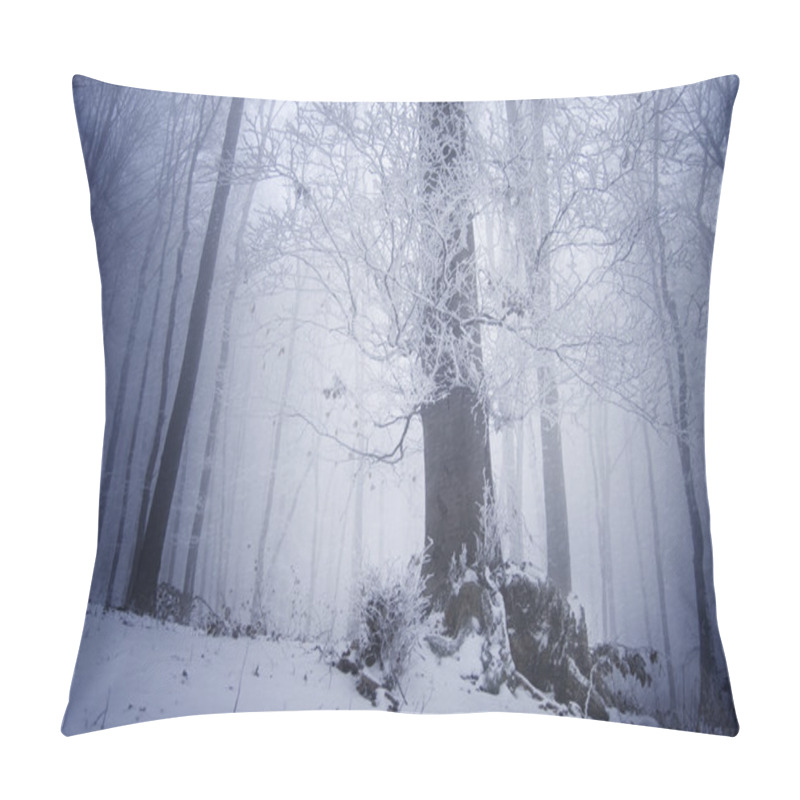 Personality  Large Tree In A Frozen Forest Pillow Covers