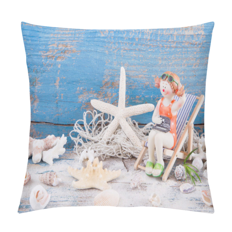 Personality  Starfish And Shells With Figurine Pillow Covers