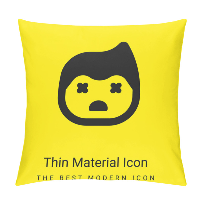 Personality  Boy Minimal Bright Yellow Material Icon Pillow Covers