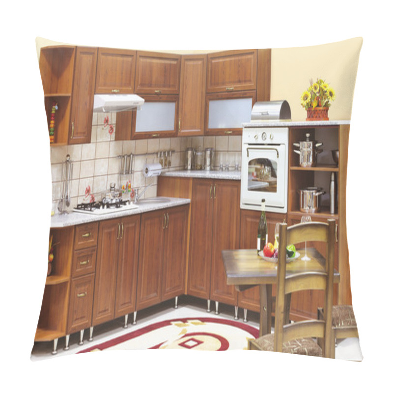 Personality  Interior Of A Custom Kitchen Pillow Covers