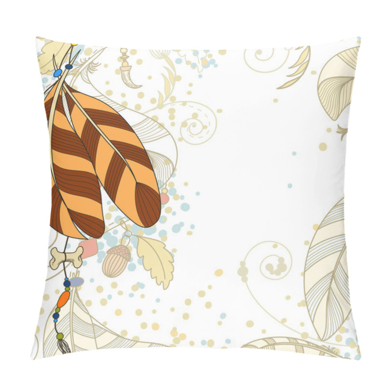 Personality  Greeting Card Wit Feathers And Beads Pillow Covers