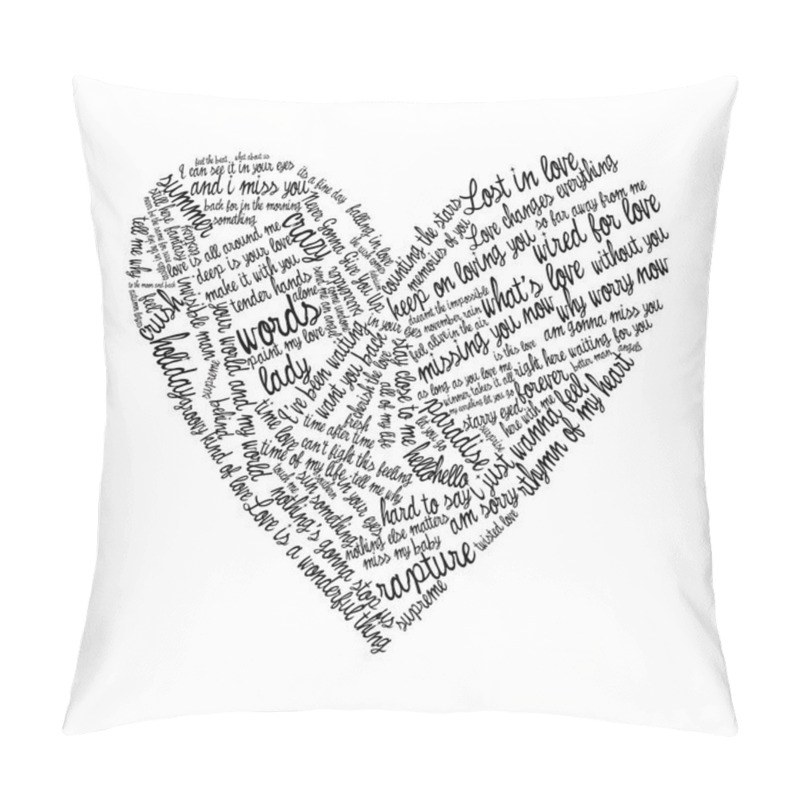 Personality  An Abstract Vector Illustration Of Romantic Love Scribbles For Valentines Day In The Shape Of A Heart Pillow Covers