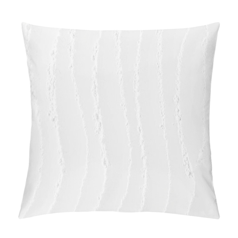 Personality  White Abstract Soft Smooth Crumbly Plaster Background With Vertical Curved Waves. Pillow Covers