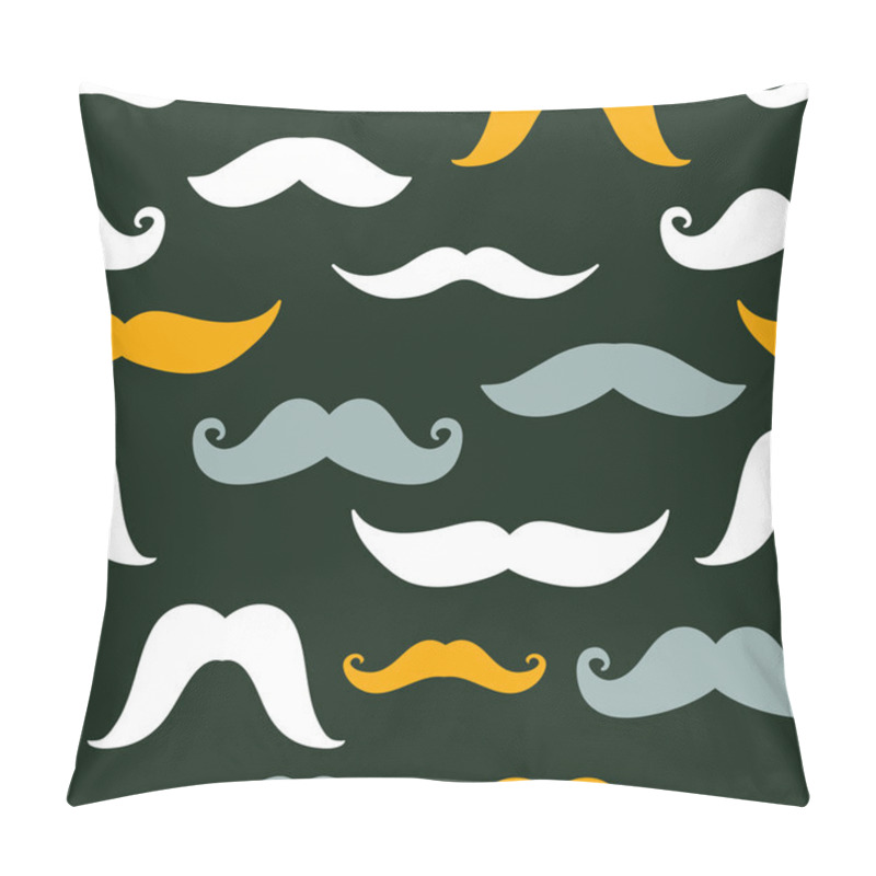 Personality  Fun Silhouette Mustaches Seamless Pattern Background Pillow Covers