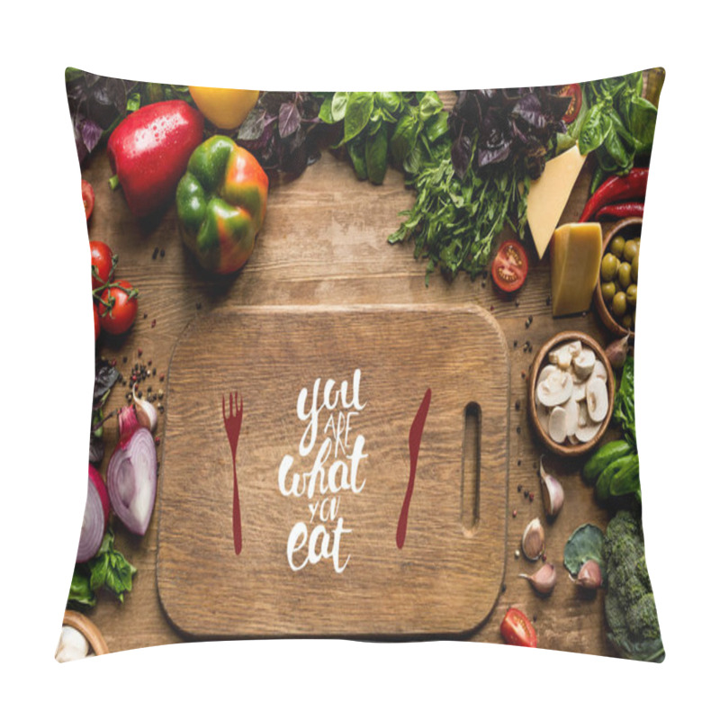 Personality  Cutting Board And Fresh Vegetables   Pillow Covers