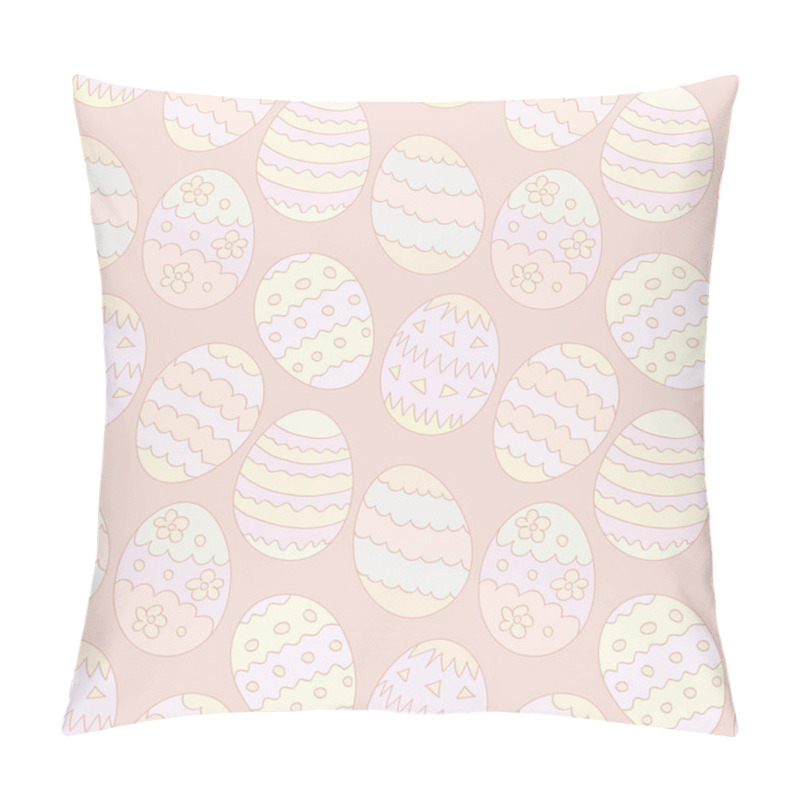 Personality  Pastel Seamless Pattern With Easter Eggs In Beige. Vector Eps10. Pillow Covers