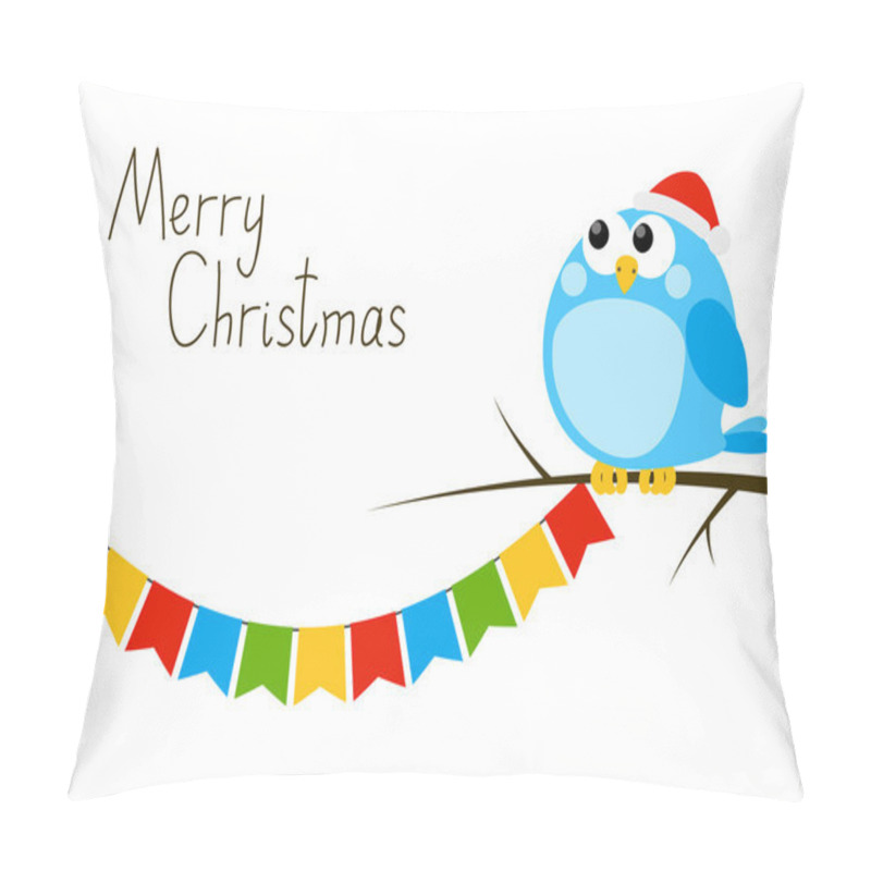 Personality  Cute Little Bird With Party Flags Pillow Covers