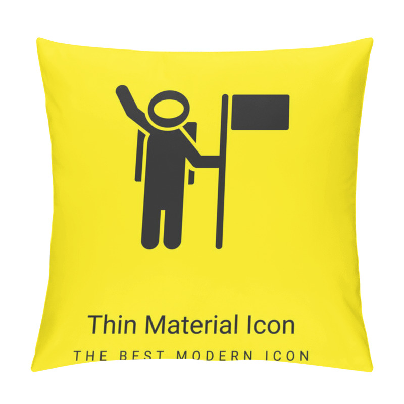 Personality  Astronaut With A Flag Minimal Bright Yellow Material Icon Pillow Covers