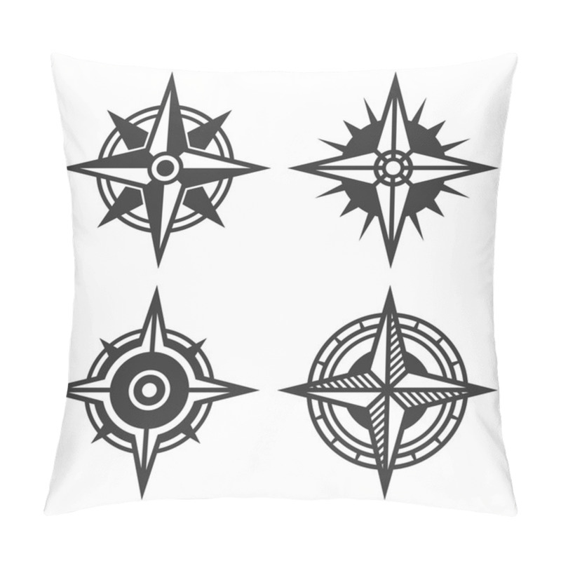 Personality  Wind Rose Retro Style Set. Vector Pillow Covers