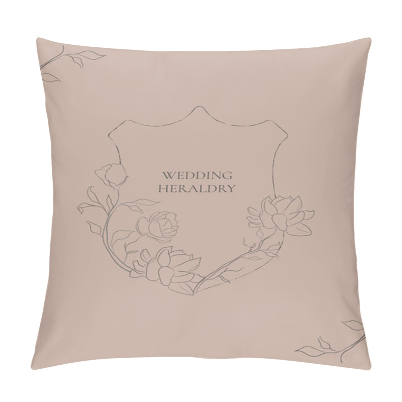 Personality  Vector Wedding Heraldry With Jasmine Flowers Pillow Covers