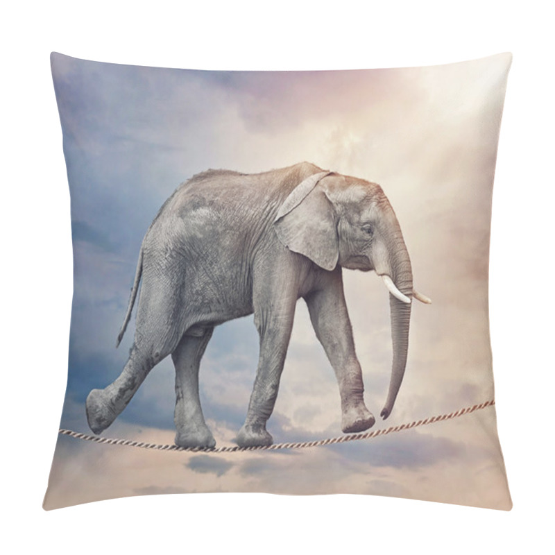 Personality  Elephant On A Tightrope Pillow Covers