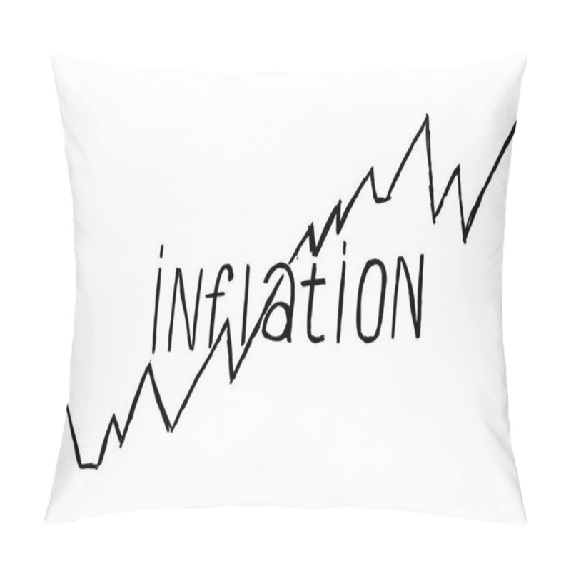 Personality  Inscription Inflation With Graph On White Background Pillow Covers