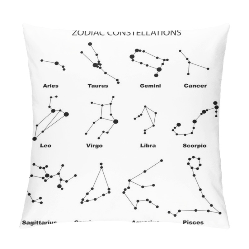 Personality  Vector. Astronomy Different Constellations  On A White Background Pillow Covers