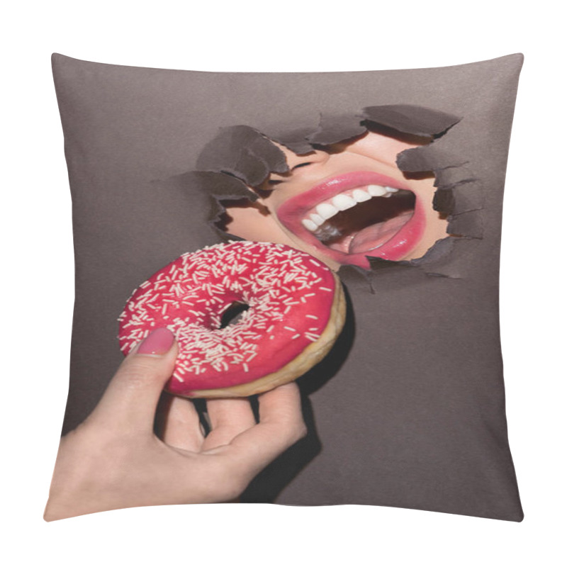 Personality  Bite Donut Pillow Covers