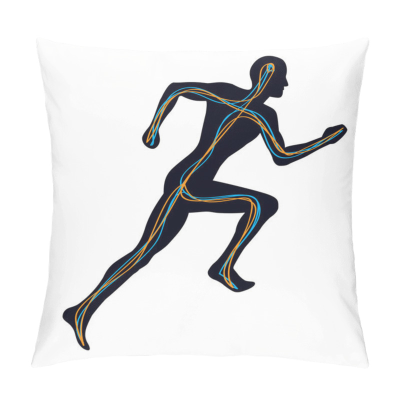 Personality  Human Nervous System - Man Running Pillow Covers