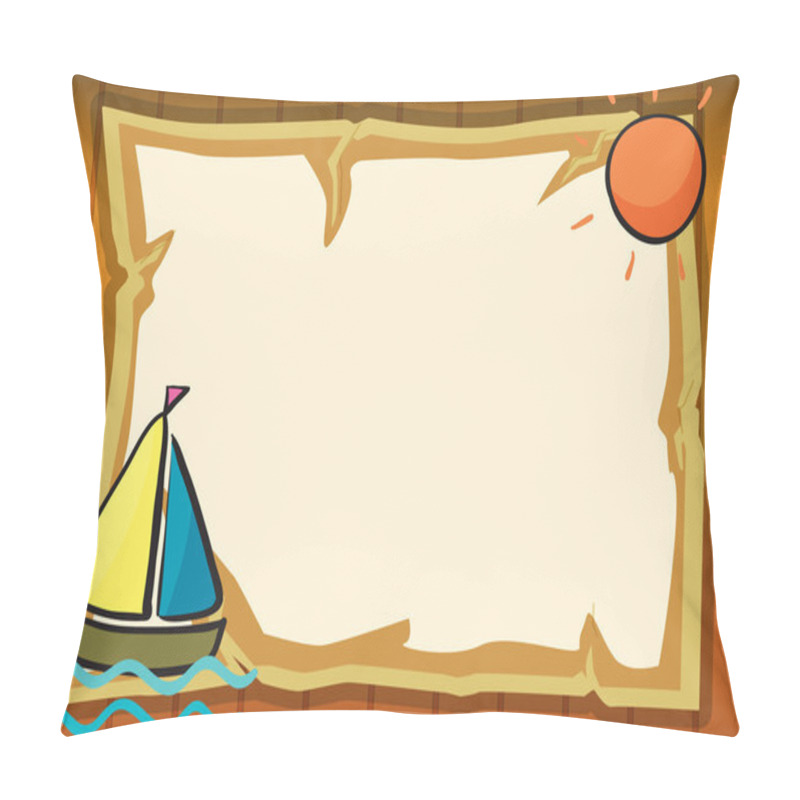 Personality  A Sun, A Ship And Paper Sheet Pillow Covers