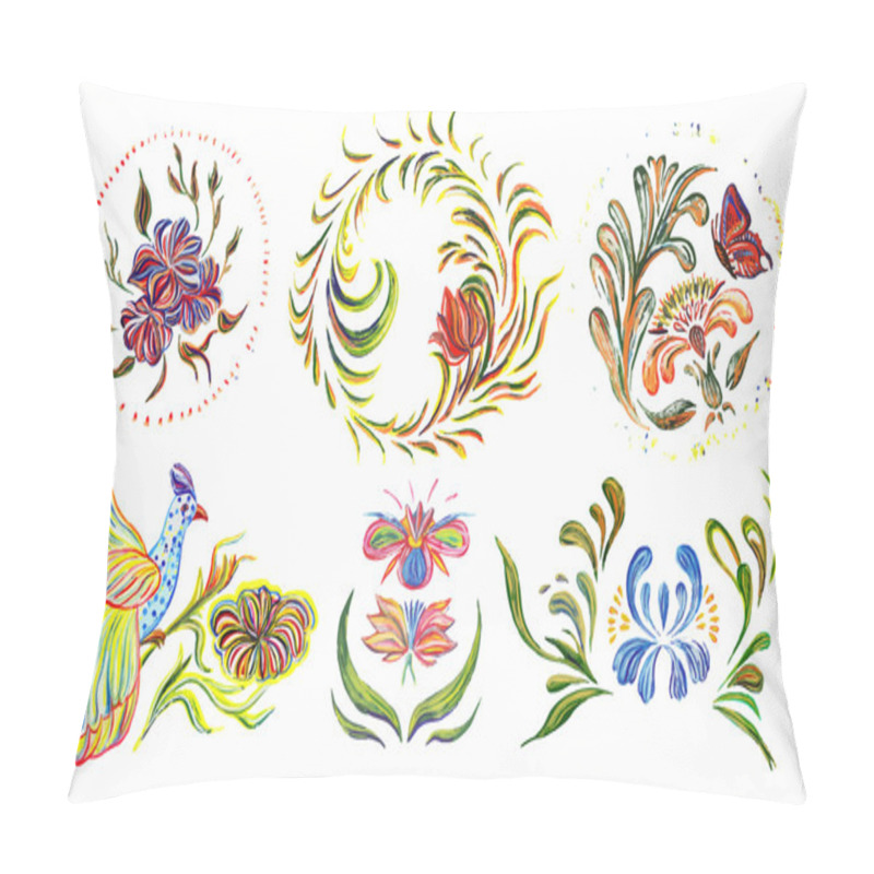 Personality  Hand Drawn Illustration In Ukrainian Folk Style. Pillow Covers