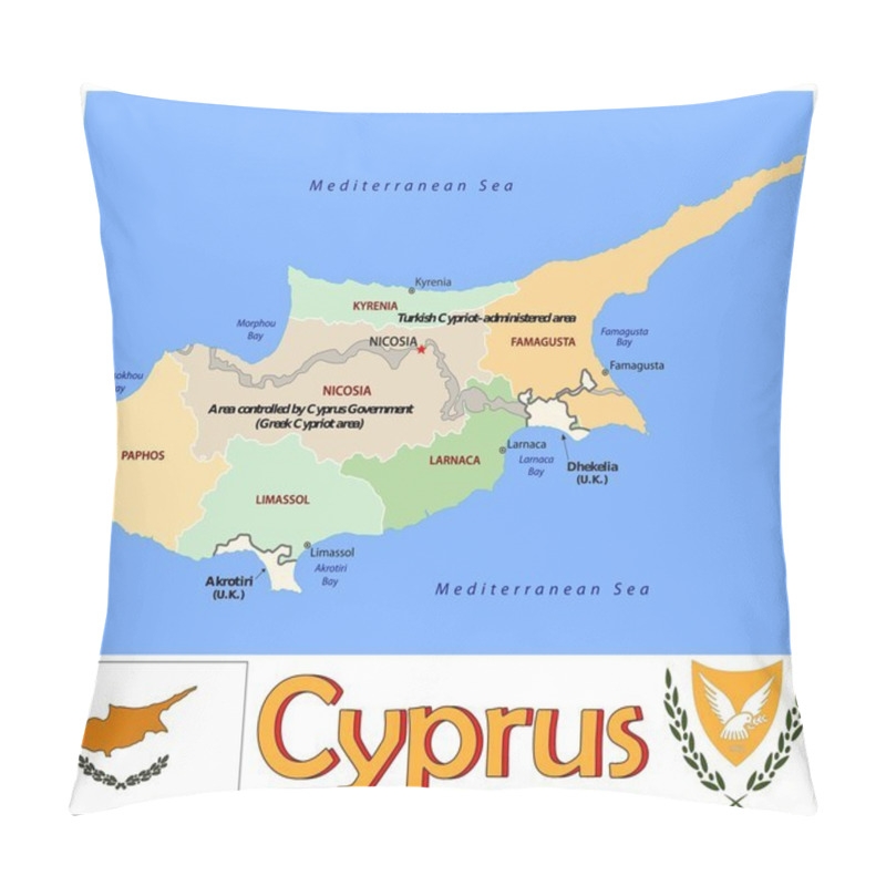 Personality  Cyprus Administrative Divisions Pillow Covers