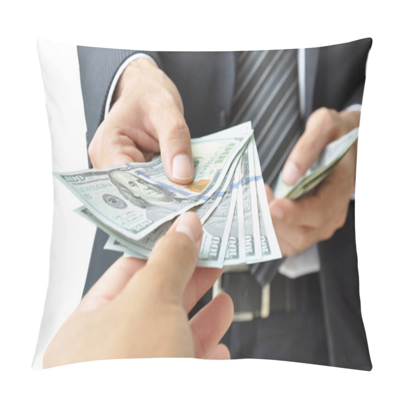 Personality  Hand Giving Money To Another Person Pillow Covers