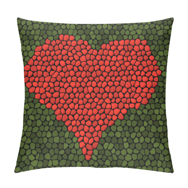 Personality  Mosaic Heart. Vector Illustration. Pillow Covers